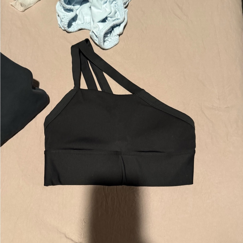 Black One-Shoulder Bralette